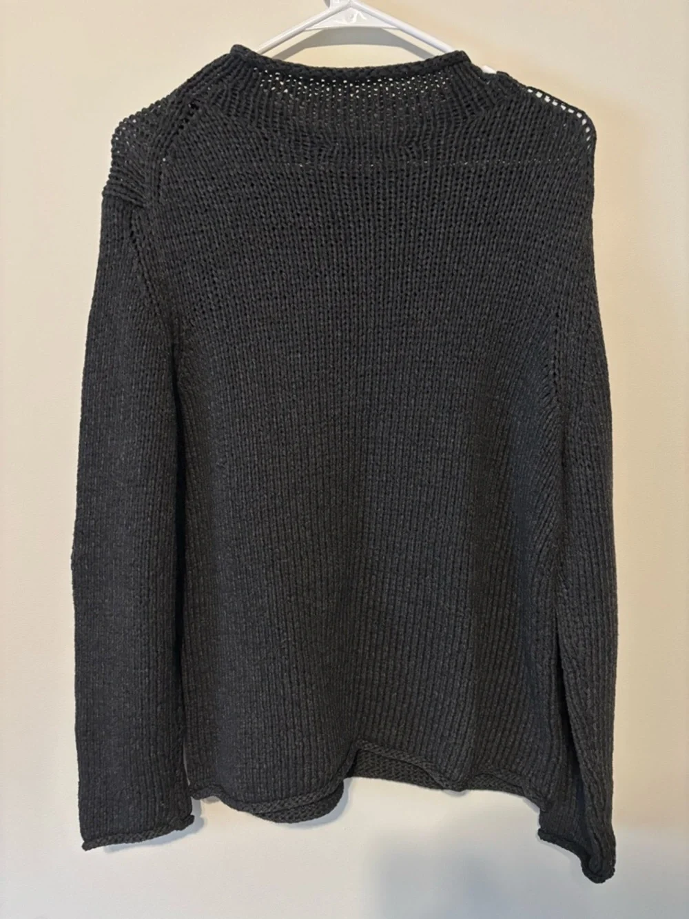 White + Warren Women’s Charcoal Gray Cotton Blend Sweater Size Large - Picture 7 of 9